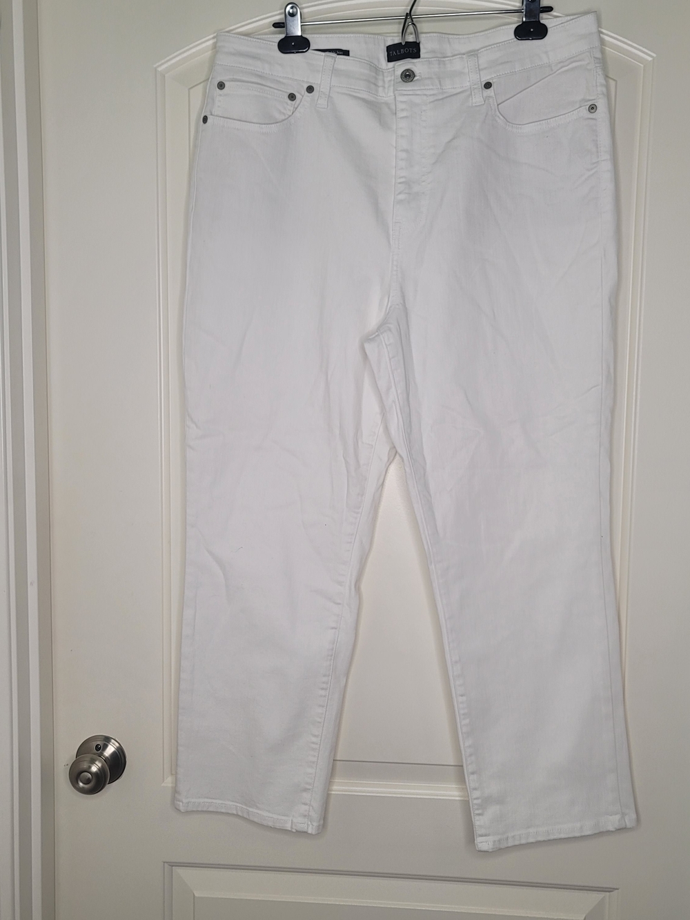 Talbots White Straight-Leg Cropped Ankle Women’s Jeans